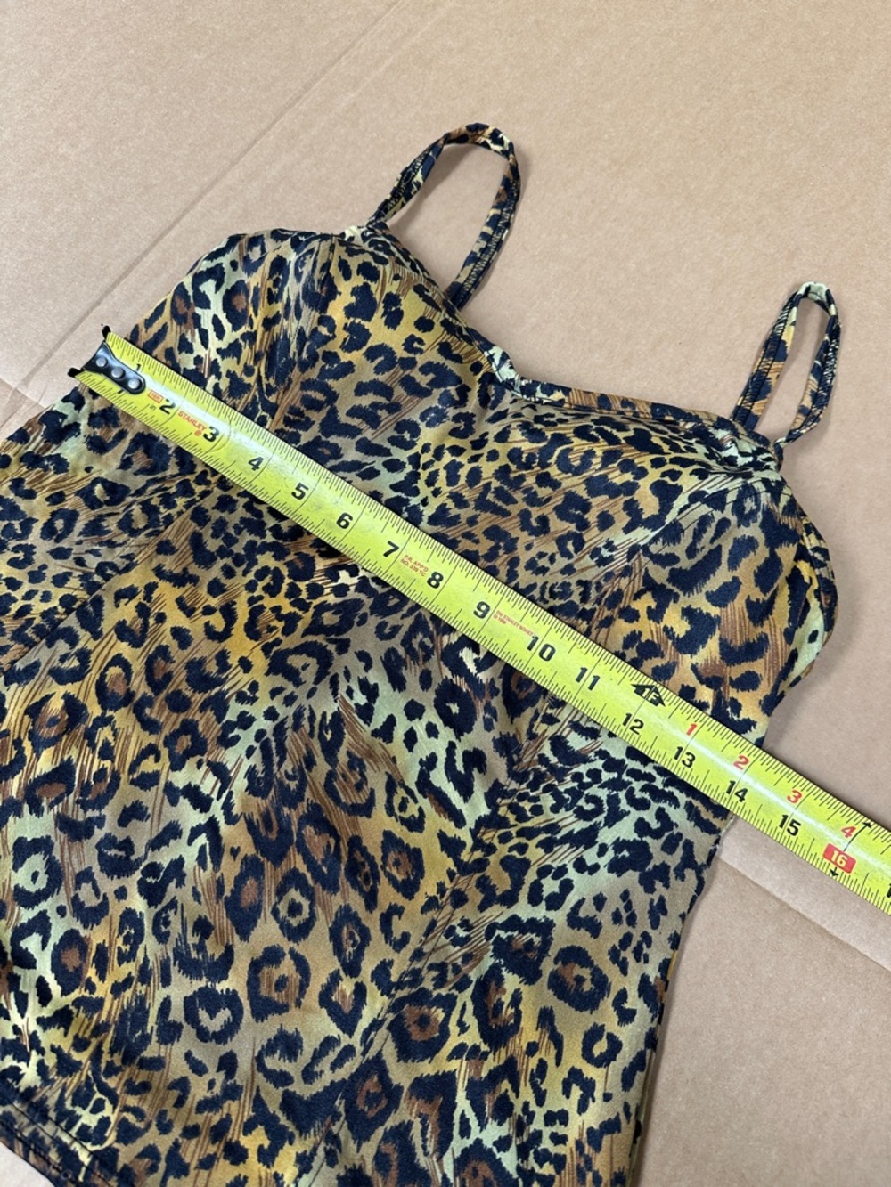 ##106, Size 10, Leopard Print Spaghetti Strap Cami Brown Multi - Picture 2 of 6